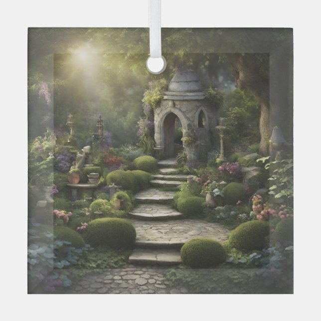 Garden Sanctuary Art Glass Tree Decoration (Front)