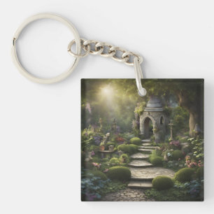 Garden Sanctuary Art Key Ring