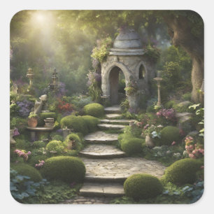 Garden Sanctuary Art Square Sticker