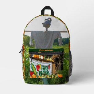 Garden Scarecrow Country Produce Personalised Printed Backpack