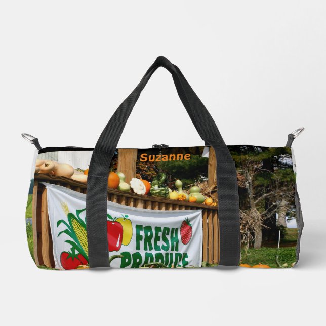 Garden Scarecrow Farm Produce Personalised  Duffle Bag (Front)