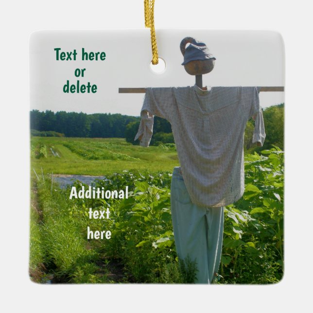  Garden Scarecrow Nature Personalised Ceramic Ornament (Front)