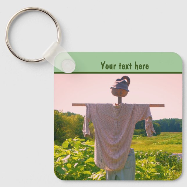Garden Scarecrow Nature Personalised Key Ring (Front)