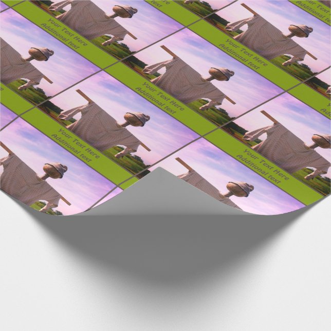Garden Scarecrow Nature Personalised Wrapping Paper (Corner)