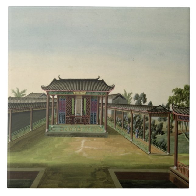 Garden Scene, c.1820-40 (w/c on paper) 2 Tile (Front)