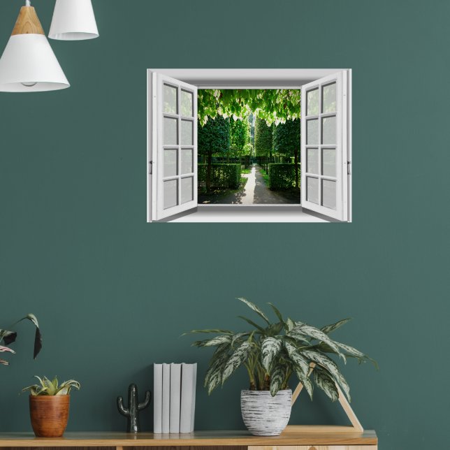 Garden Scene Fake Window View 3D Poster (Living Room 1)