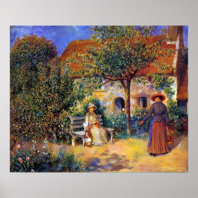 Garden Scene in Brittany, by Pierre-Auguste Renoir Poster (Front)