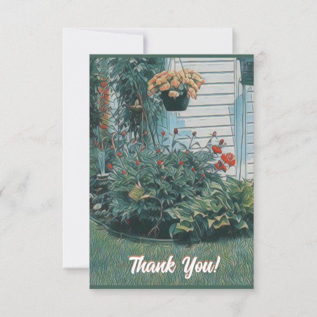 Garden Scene Thank You Card (Front)