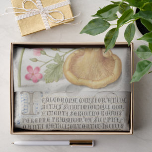 Garden Scene with Flowers, Butterfly and Mushroom Tissue Paper
