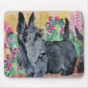 Garden Scottish Terriers Mouse Mat