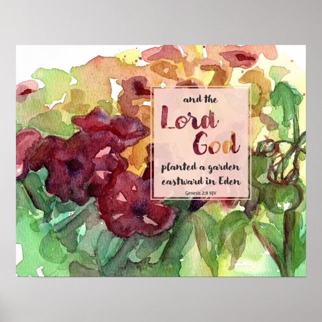 Garden Scripture Genesis Petunia Flowers Poster (Front)