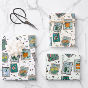 Garden Seed Packs Paper Set of 3