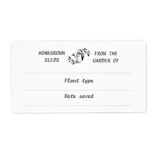 Garden Seed Saver Packet Plant Type Label