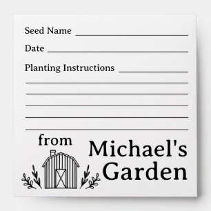 Garden Seed Saving Envelope
