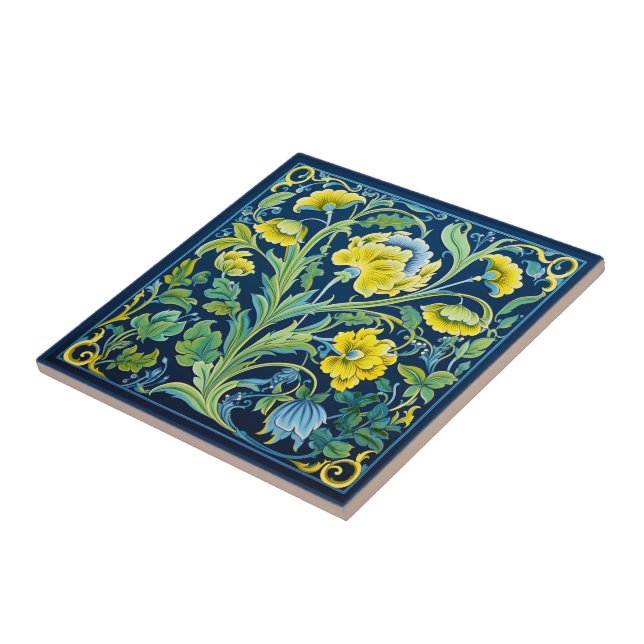 💙 Garden Serenade Iznik Tile (Side)