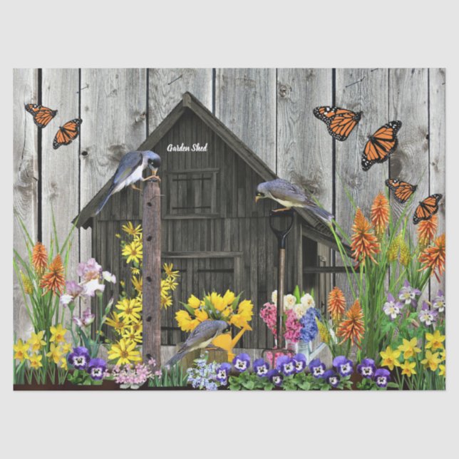 Garden Shed Flowers Tissue Paper (Front)