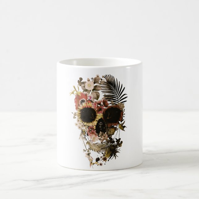 Garden Skull Light Coffee Mug (Center)