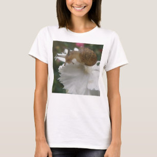 Garden Snail and White Carnation Ladies T Shirt