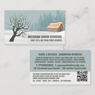 Garden Snow, Snow Removal Company Advertising Business Card