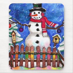 Garden Snowman Mouse Mat