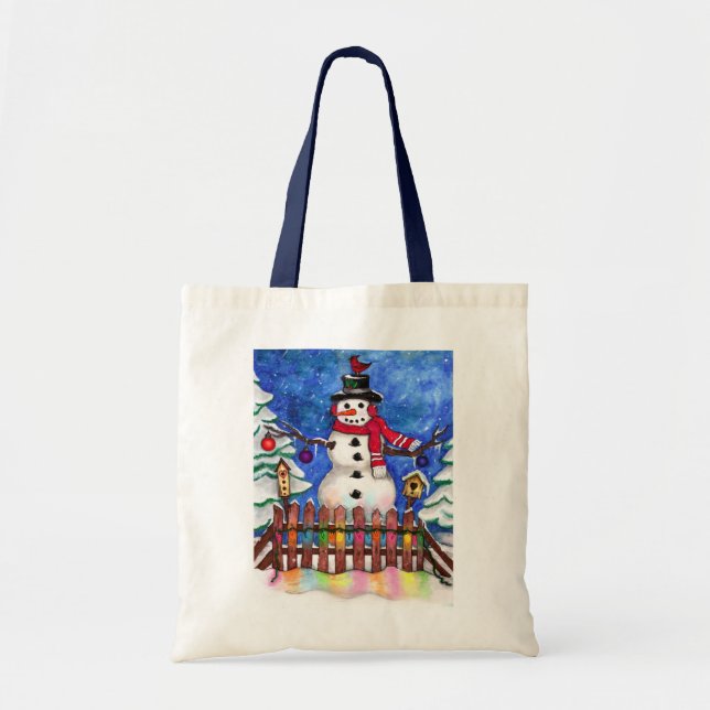 Garden Snowman Tote Bag (Front)