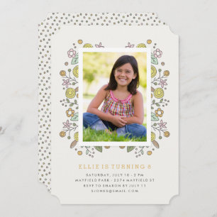 Garden Soiree Birthday Invitation - Mustard