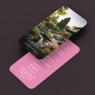 Garden Specialist Pink Landscape Artist Business Card