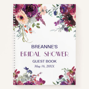 Garden Splash Floral Bridal Shower Guest Book