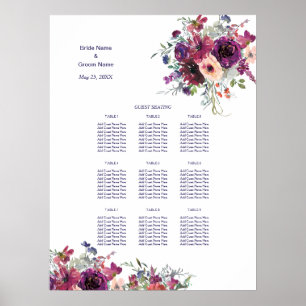 Garden Splash Floral Wedding Dinner Seating Chart