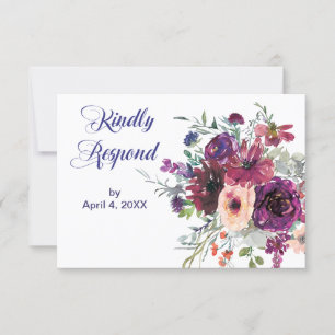 Garden Splash Modern Floral Wedding RSVP