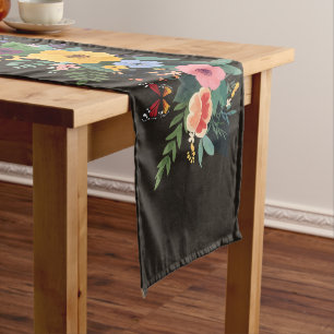 Garden Spring Butterflies and Flowers Medium Table Runner