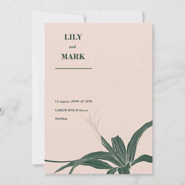 Garden spring clivia amaryllis flowers. invitation (Front)
