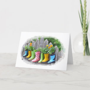 GARDEN SPRINGTIME JOY AND EASTER WISHES HOLIDAY CARD