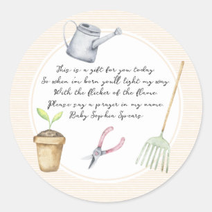 Garden Sprout Pray Candle Classic Round Sticker