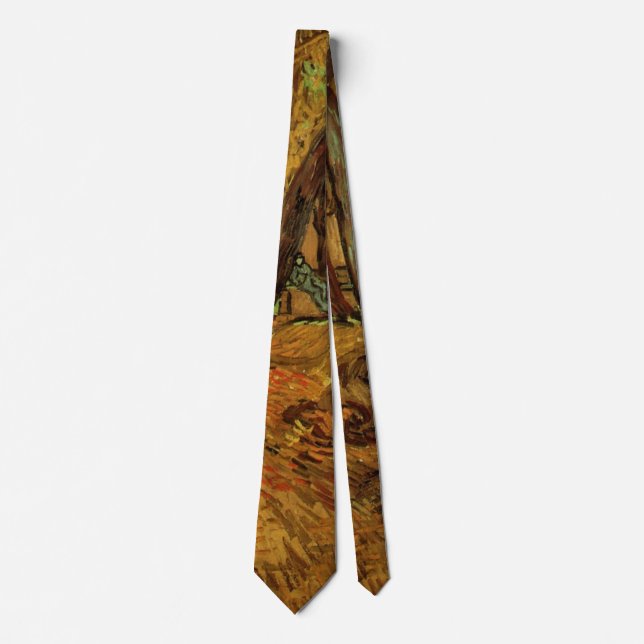 Garden St Paul Hospital Figure by Vincent van Gogh Tie (Front)