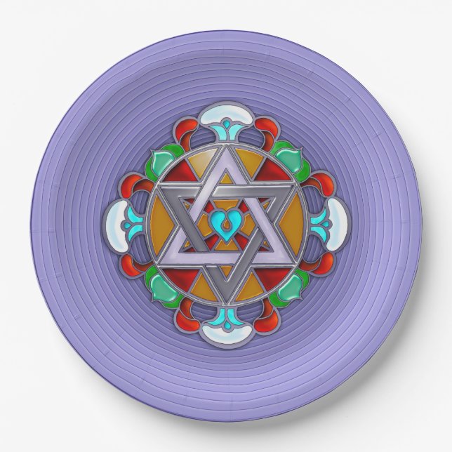Garden Star in Lilac Paper Plate (Front)