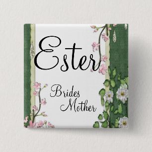 Garden Stylish Classy Brides Mother Wedding 15 Cm Square Badge