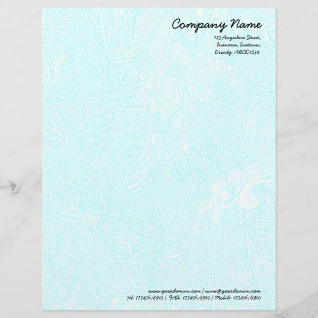 Garden - Subtle Cyan Letterhead (Front)