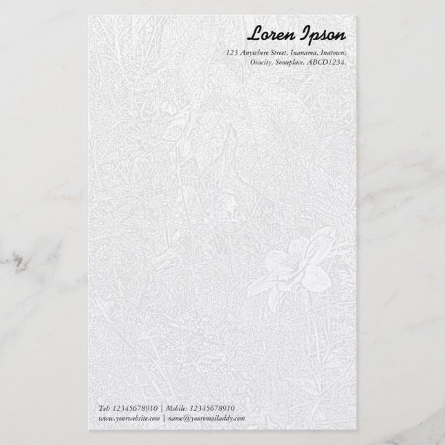 Garden - Subtle Grey Stationery (Front)