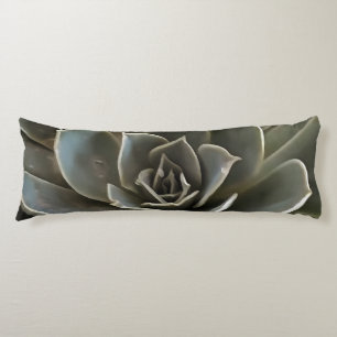 Garden Succulent Green Grey Tones Realistic Art Body Cushion