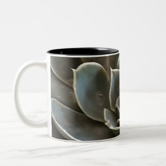 Garden Succulent Green Grey Tones Realistic Art Two-Tone Coffee Mug
