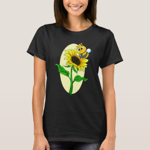 Garden Sunflower Cute Bee Yellow Flower Hippie Sun T-Shirt