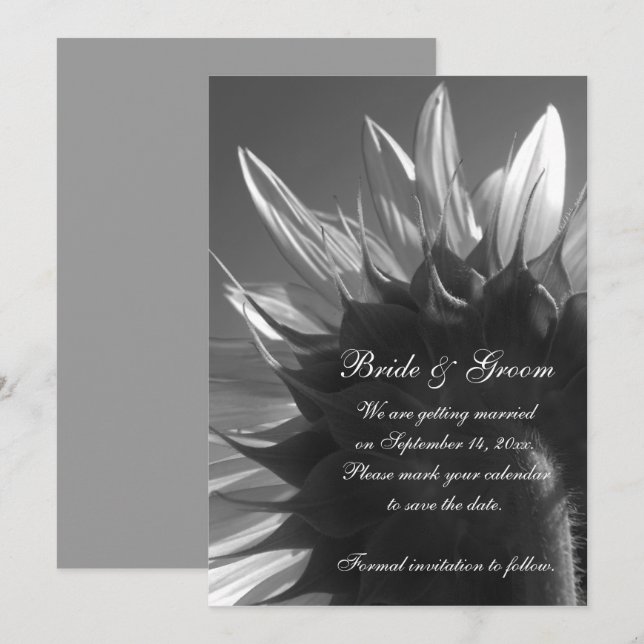Garden Sunflower Wedding Save the Date Invitation (Front/Back)