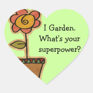 Garden Superpower Heart Sticker