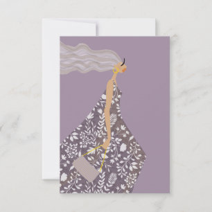 Garden Swag Fashionista Fashion Illustration Thank You Card