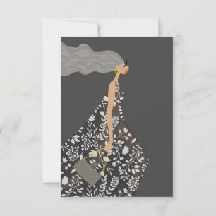 Garden Swag Fashionista Fashion Illustration Thank You Card