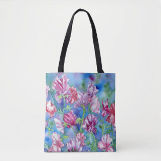 "Garden Sweet Peas" Shoulder Tote