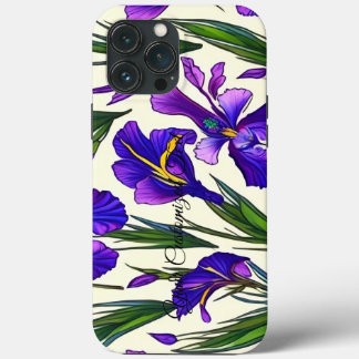 Garden Symphony: Iris Floral Pattern iPhone 13 Pro Max Case