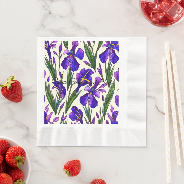 Garden Symphony: Iris Floral Pattern Napkin (Insitu)