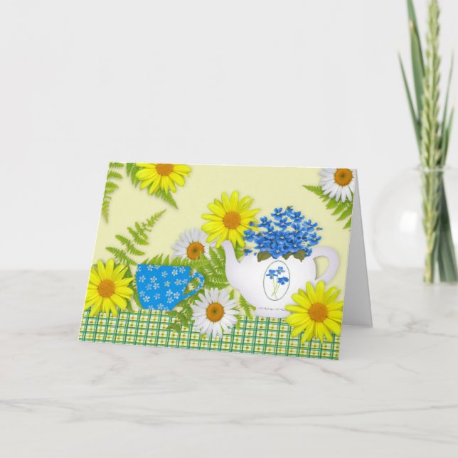 Garden Tea Birthday Card (Front)